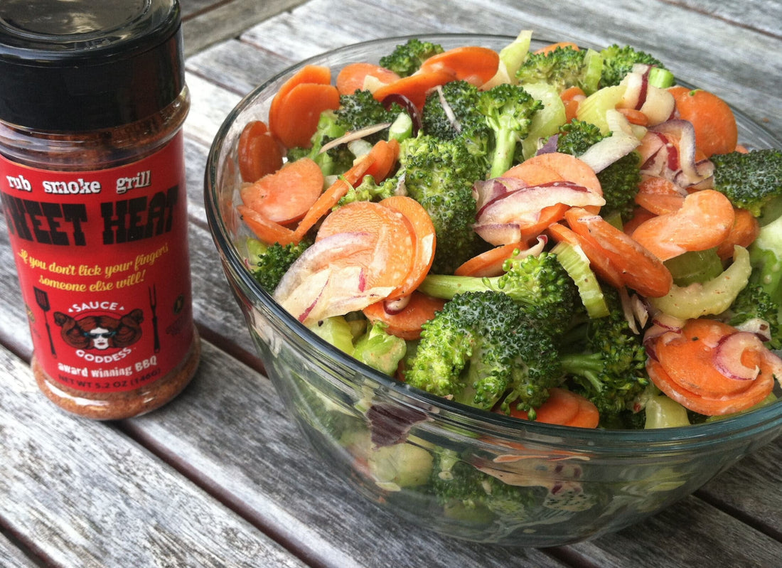 Summer Broccoli And Carrot Salad With Sweet Heat