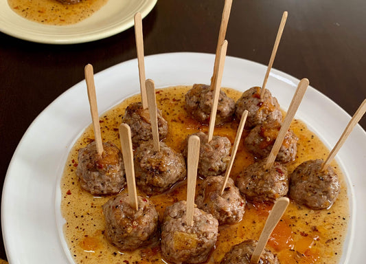 plate of moroccan turkey meatballs