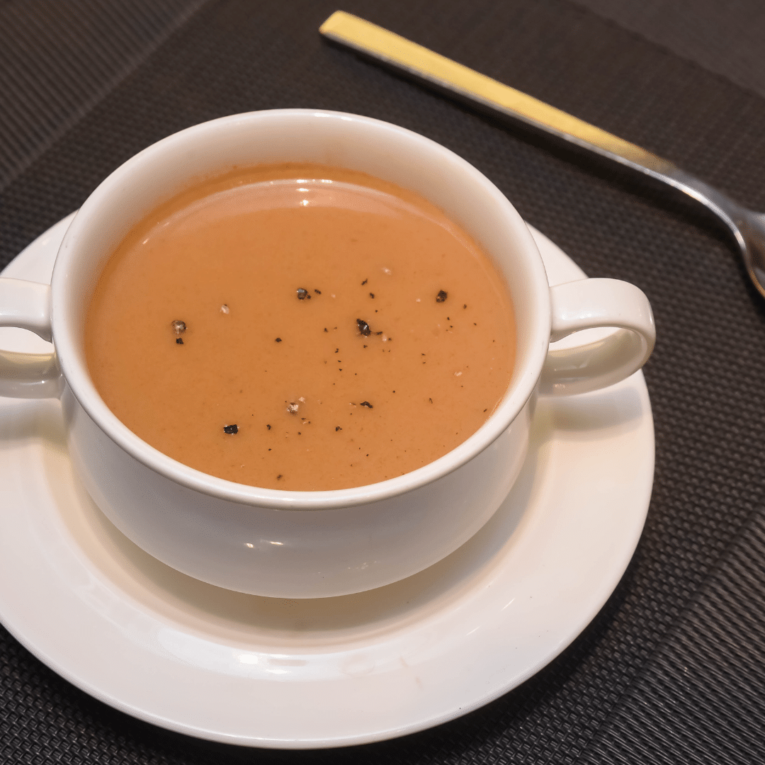 cup of creamy Seafood Bisque