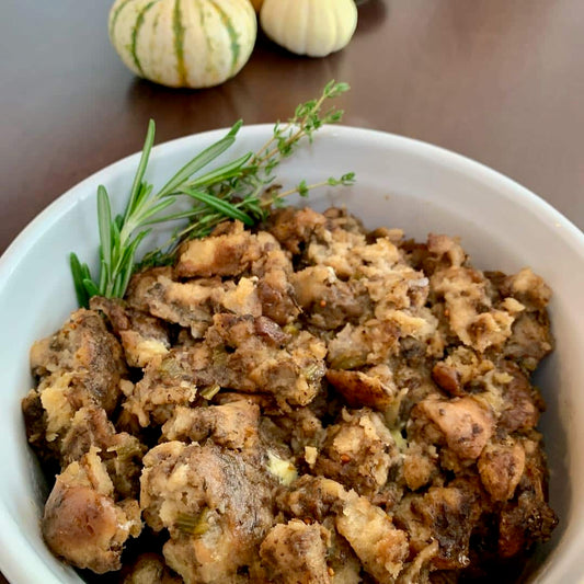 bowl of thanksgiving dressing