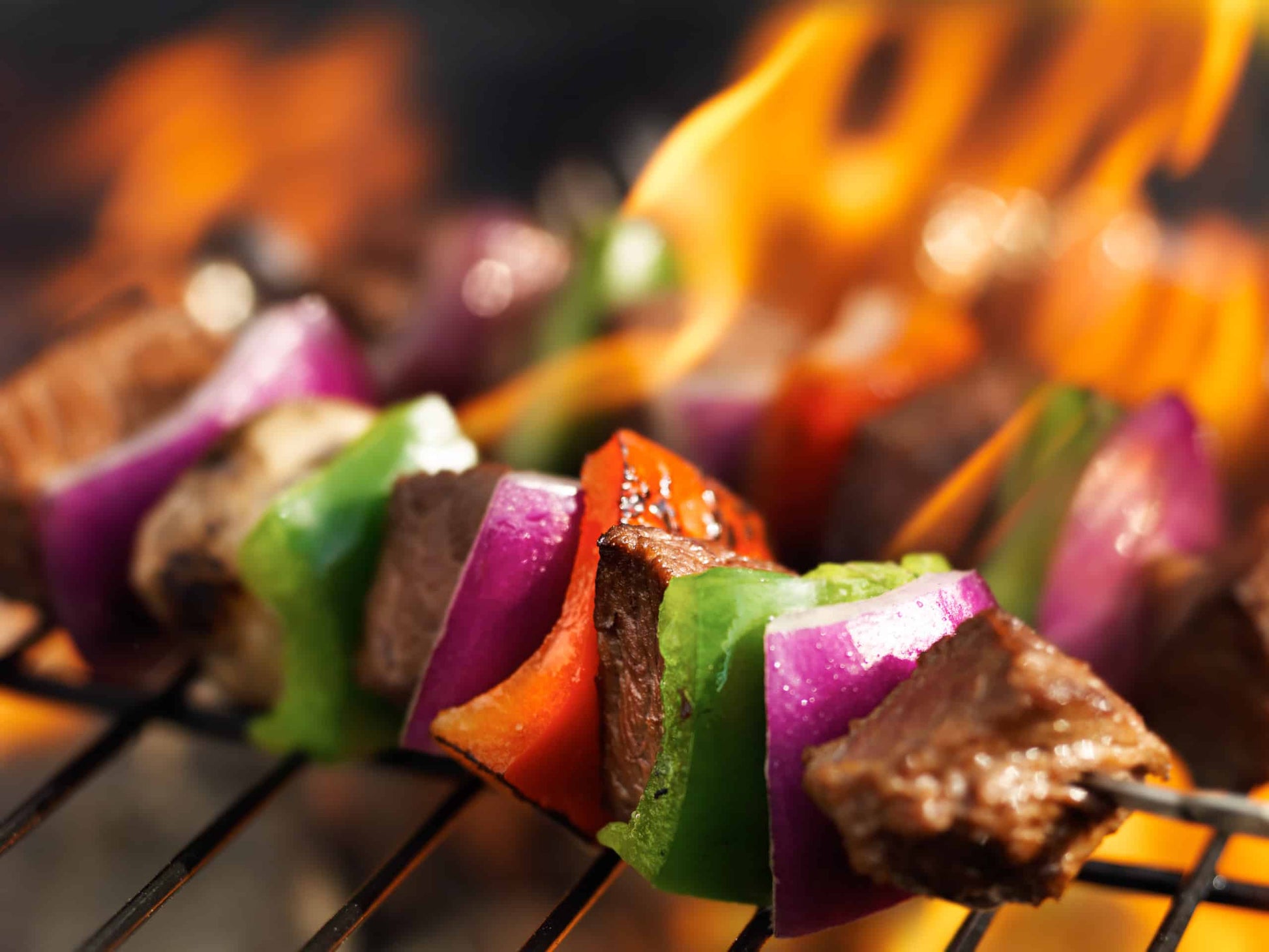 Pork Skewers on the grill