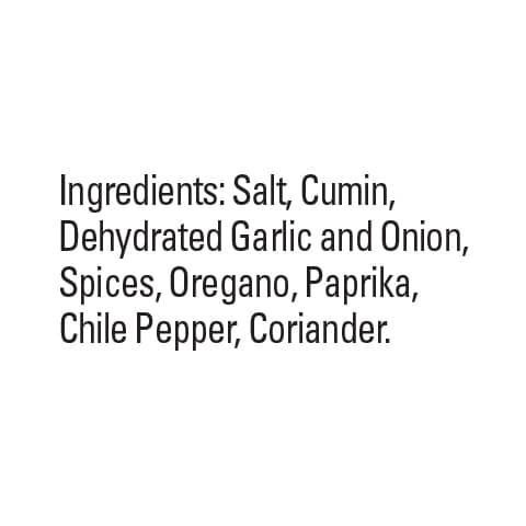 Southwest Latin Heat Shaker Ingredients X