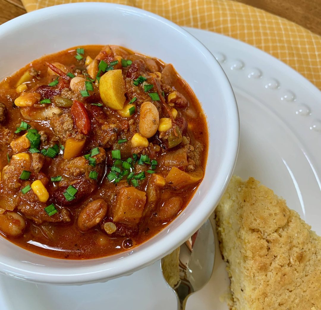 bowl of meaty chili