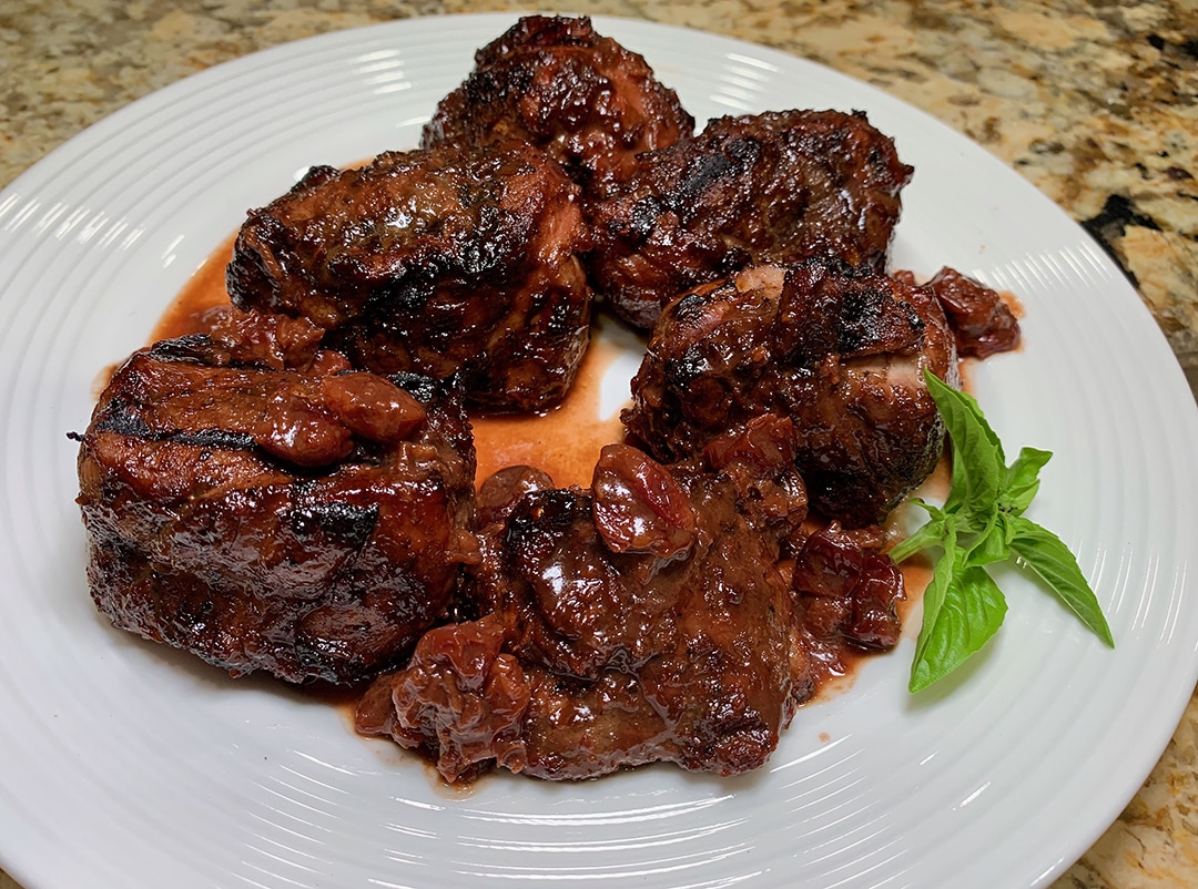 Cherry Balsamic Pork Tenderloin - Sauce Goddess